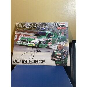 John Force Signed 2010 NHRA Castrol GTX High Mileage Funny Car Hero Card Auto